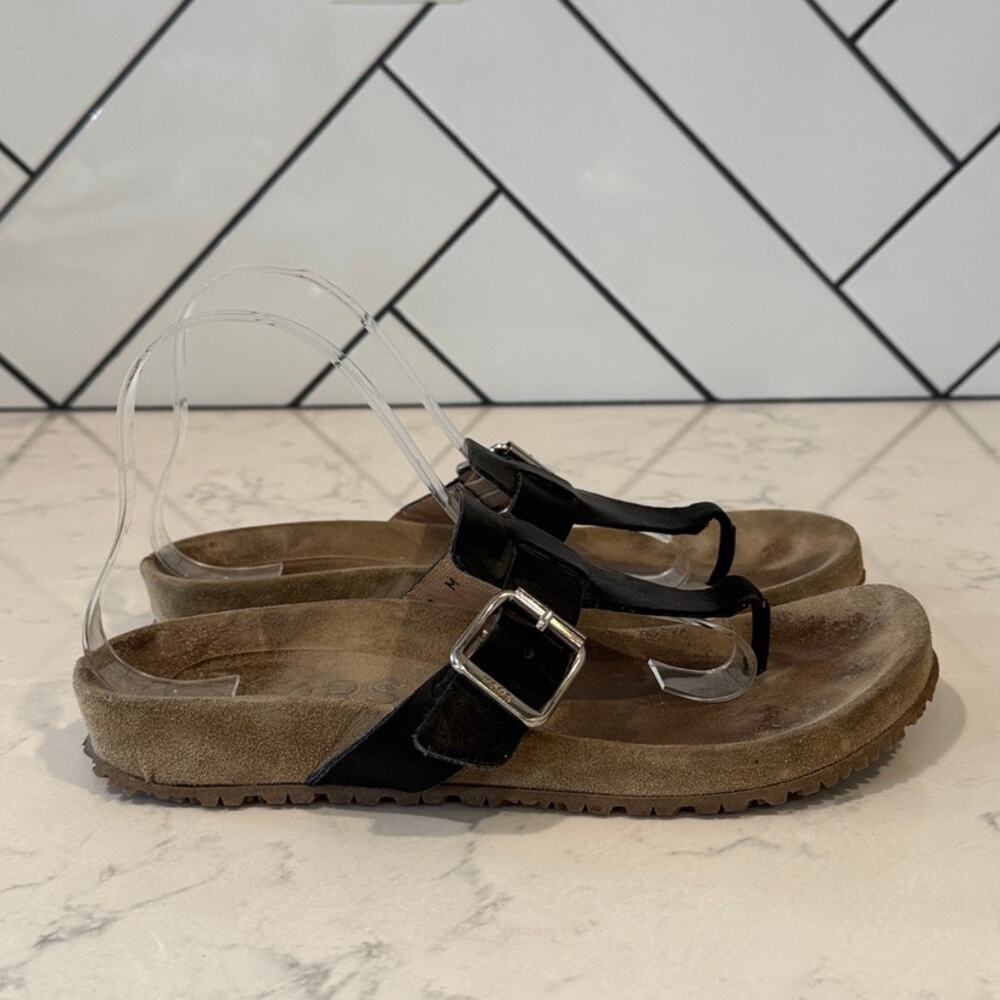 Rare Michael Kors Birkenstock like black leather sandals size 10 made in Italy